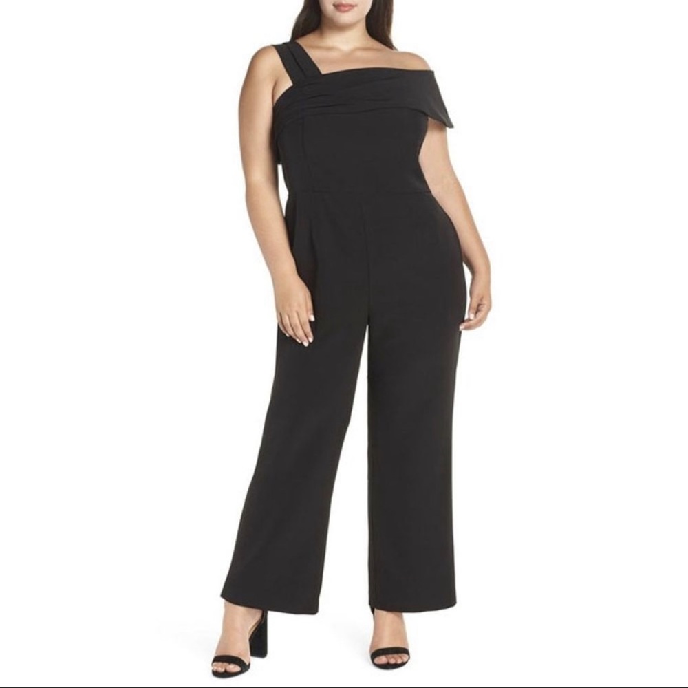 Eliza J Asymmetrical Neckline Jumpsuit 20W